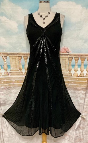 Black beaded sequin midi - beaded,
