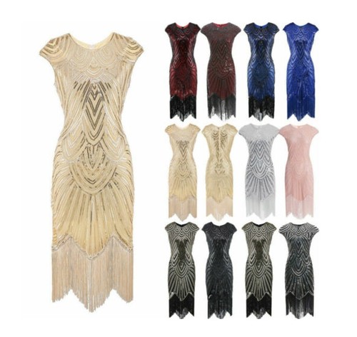 1920 dress sequin fringe - uk,