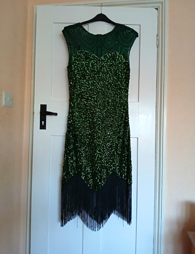 Women green sequin flapper - green,