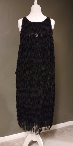 Next fringed black dress size - fringed,