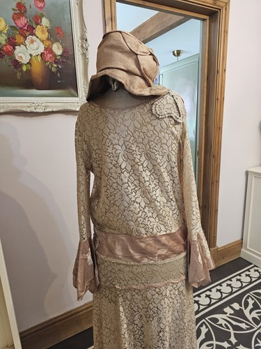 1920s 30s dress matching hat - 1920s/30s,
