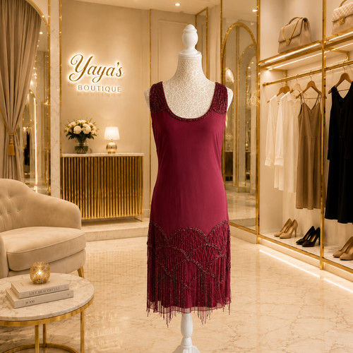 Roman berry beaded fringe - beaded,
