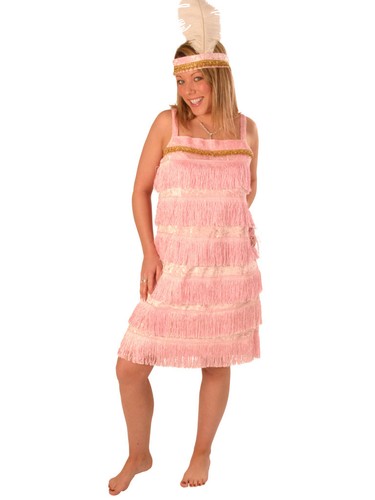 Pink 1920 charleston - pink, fringed