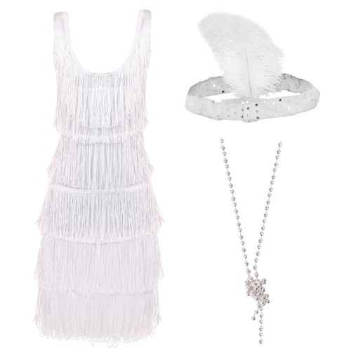 1920 deluxe white flapper - deluxe,