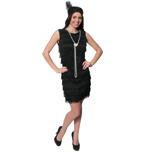 Ladies 1920 black flapper - ladies,