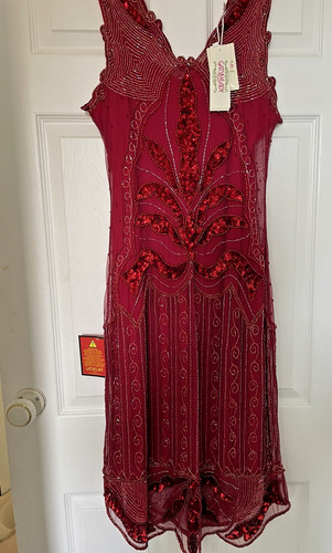Elsa red midi length flapper - midi,