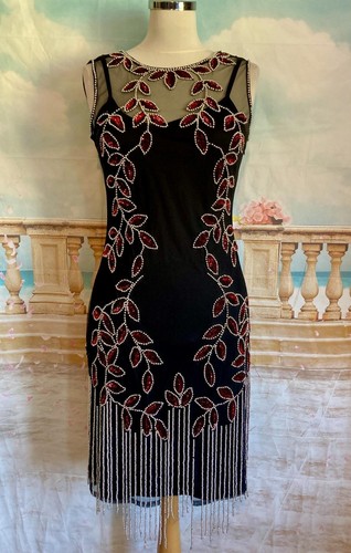 Flapper dress black red - flapper,