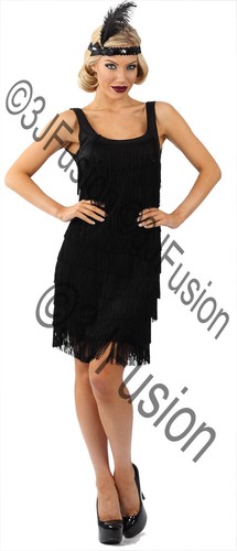 Adult ladies black flapper - adult,